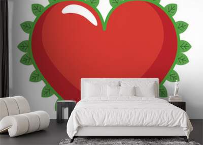 heart with leafs Wall mural