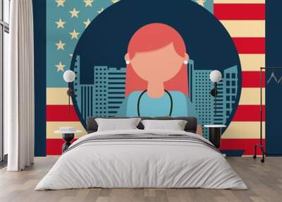 labor day card Wall mural