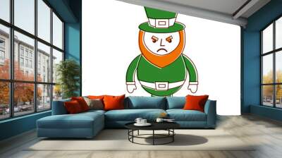 leprechaun angry cartoon st patricks day character vector illustration Wall mural