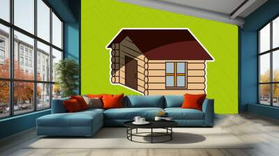 log cabin design  Wall mural