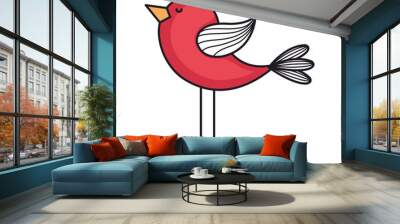 love card with cute bird Wall mural