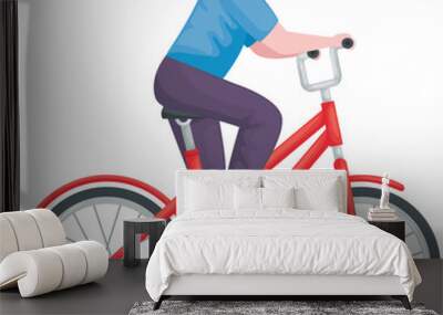 man in bicycle character Wall mural