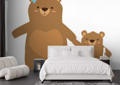 mom bear and son Wall mural