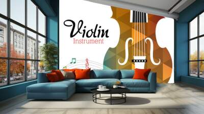 Music instruments design. Wall mural