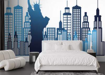 new york city statue of Liberty scene vector illustration design Wall mural