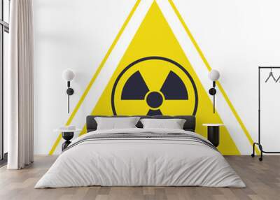 nuclear triangle signal caution icon Wall mural