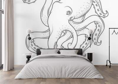 octopus sealife sketch style Wall mural