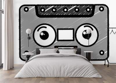 old cassette kawaii character vector illustration design Wall mural