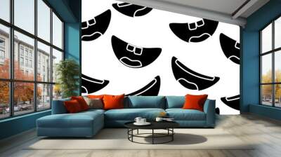 pattern with mouths face expressions smile laughing Wall mural