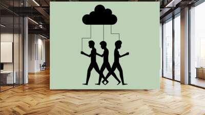 people walking design  Wall mural