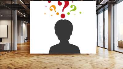 person silhouette with question mark vector illustration design Wall mural