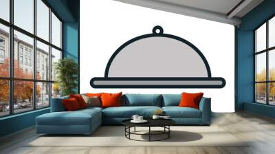 platter restaurant metal waiter plate service catering vector illustration Wall mural