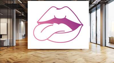 pop art lips with tongue out vector illustration design Wall mural