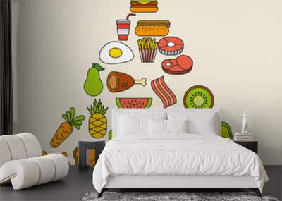 Pyramid food illustration vector icon design graphic isolated Wall mural