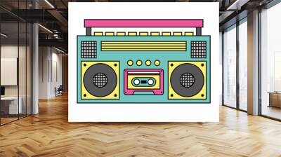 retro stereo cassette player music recorder Wall mural