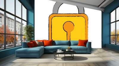 safe padlock isolated icon Wall mural