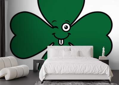 saint patrick clover kawaii character vector illustration design Wall mural