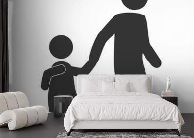 School kid walking pictogram design, isolated flat icon vector illustration graphic. Wall mural