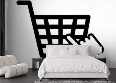 shopping cart commerce with hand pointer mouse Wall mural