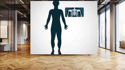 silhouette man x ray anatomy body vector illustration eps 10 Wall mural