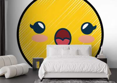 smiley cartoon childish vector icon illustration graphic design Wall mural