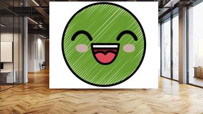 smiley cartoon childish vector icon illustration graphic design Wall mural