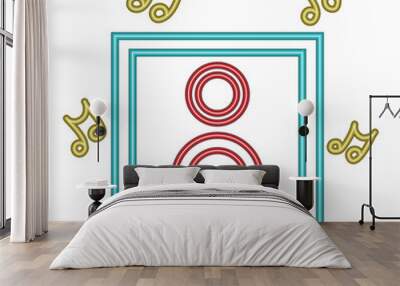 speaker music neon illustration Wall mural