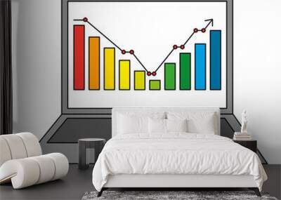 statistic bar graph business screen computer vector illustration Wall mural