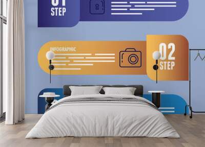 statistical infographic with numbers and icons vector illustration design Wall mural