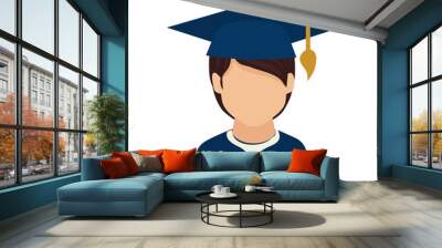 student graduation uniform icon vector illustration design Wall mural