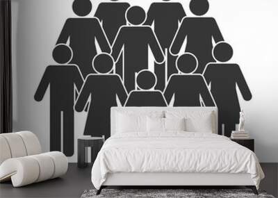 ten silhouettes figures avatars Wall mural