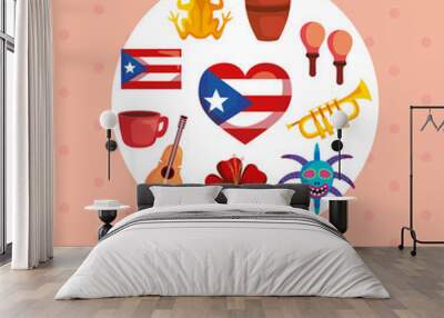 traditional icons of puerto rico Wall mural