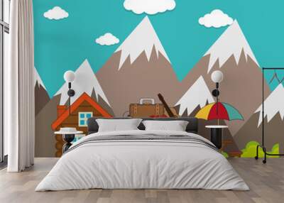 travel camping day landscape vector illustration design Wall mural