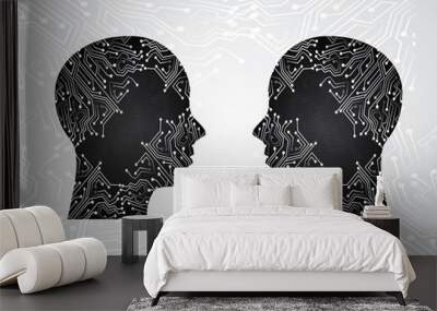 two circuit faces Wall mural