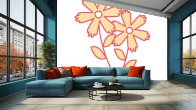 two flowers decorative spring image vector illustration Wall mural