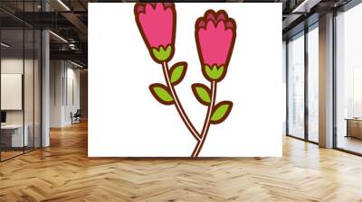 two flowers decorative spring image Wall mural