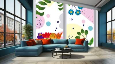 two flowers garden patterns Wall mural