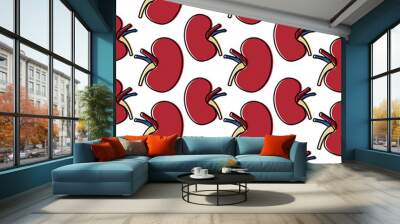 wallpaper with human kidney organs medical vector illustration Wall mural