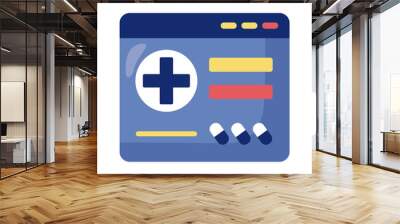 webpage with medical cross health online detaild style Wall mural