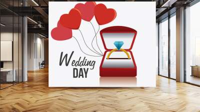 Wedding card design. Wall mural