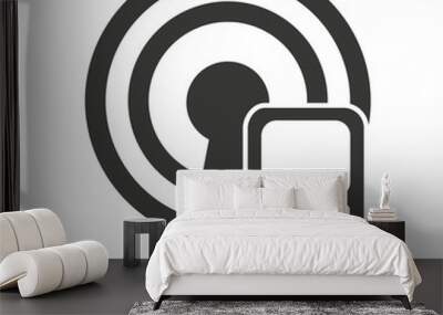 wifi waves signal with icon vector illustratio Wall mural