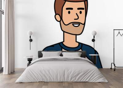 young and casual man character Wall mural