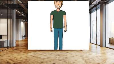 young man avatar character vector illustration design Wall mural