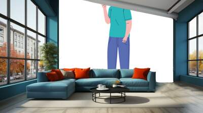 young man standing avatar character vector illustration design Wall mural