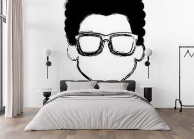 young man with glasses avatar character Wall mural