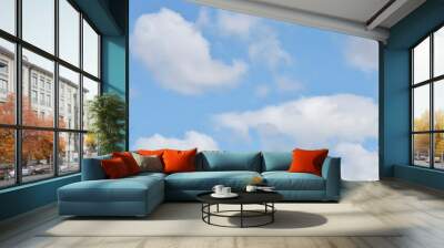 Blue sky and clouds background Wall mural