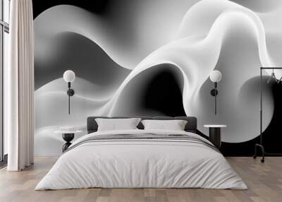 Abstract White Waves Background Wall mural