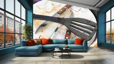 Dirty kitchen utensils Wall mural