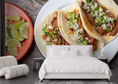 Mexican beef barbacoa tacos Wall mural