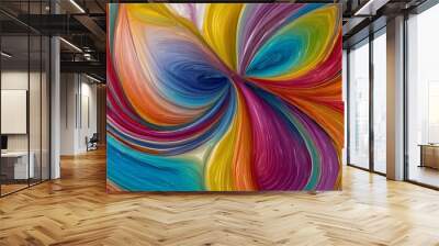 Swirling rainbow-colored abstract pattern with smooth textures Wall mural